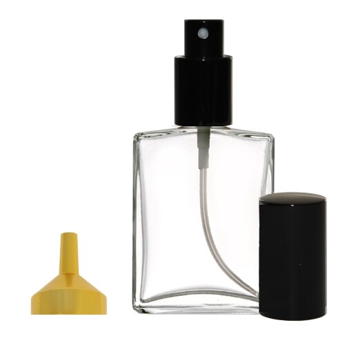 Perfume Cologne Atomizer Empty Glass Bottle Black Sprayer 60ml 2 oz w/funnel