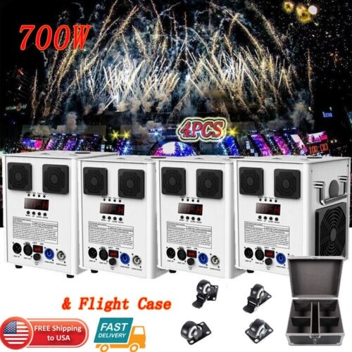 4PCS 700W Cold Spark Firework Machine Stage Effect Wedding DJ Party DMX w/Case