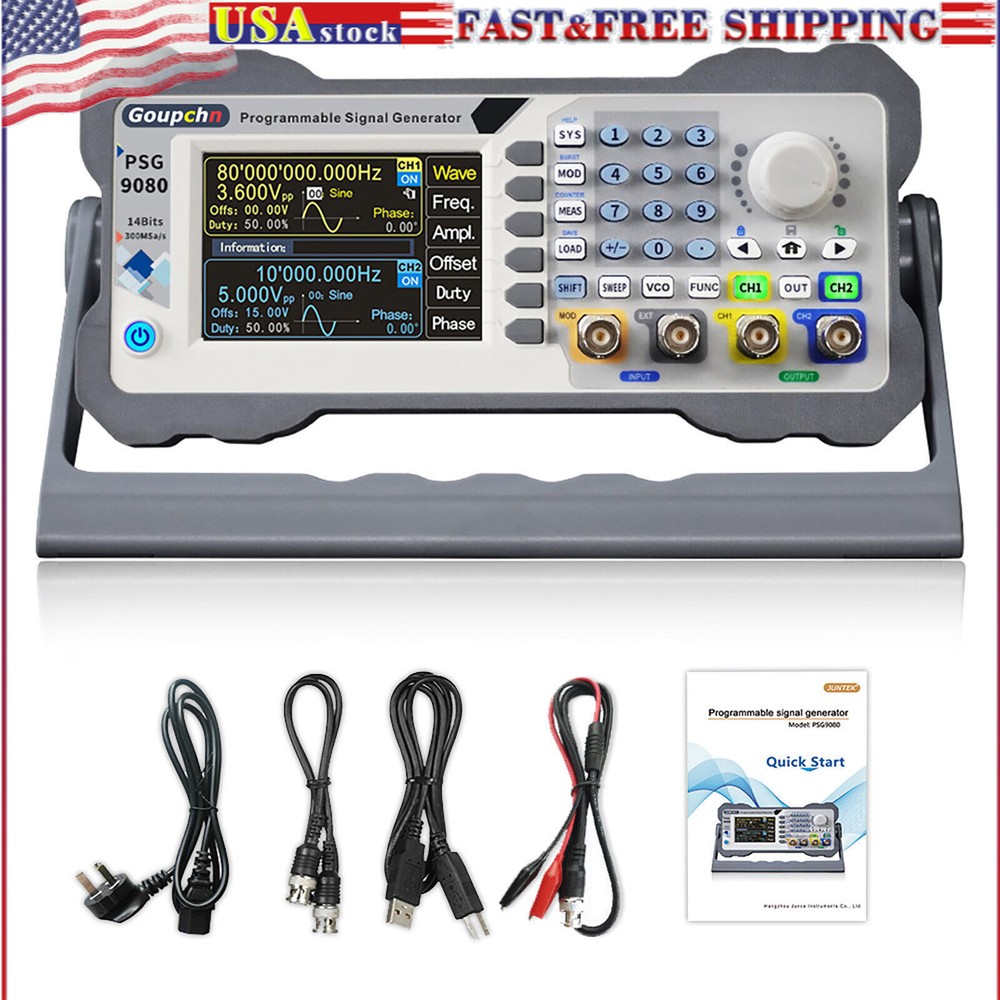 Programmable Signal Generator Dual Channel Arbitrary Waveform Frequency 60/80MHz