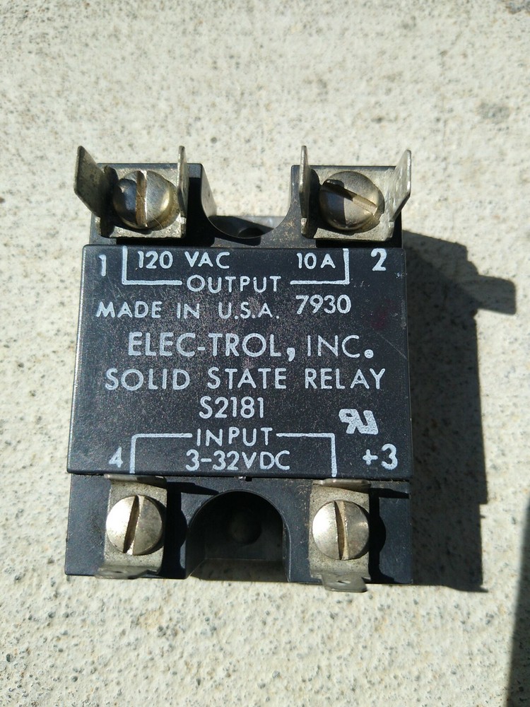 ELEC-TROL S2181 Solid State Relay 3-32VDC, 10A, 120VAC