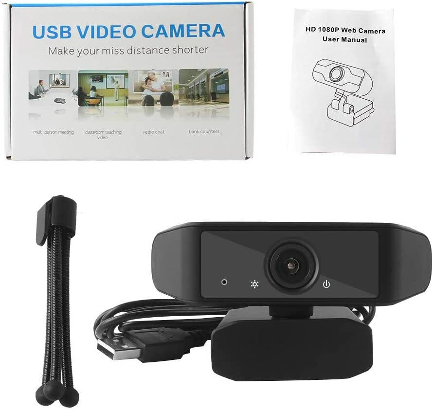 1080P HD USB Webcam for PC Desktop Laptop Web Camera w Microphone & Tripod