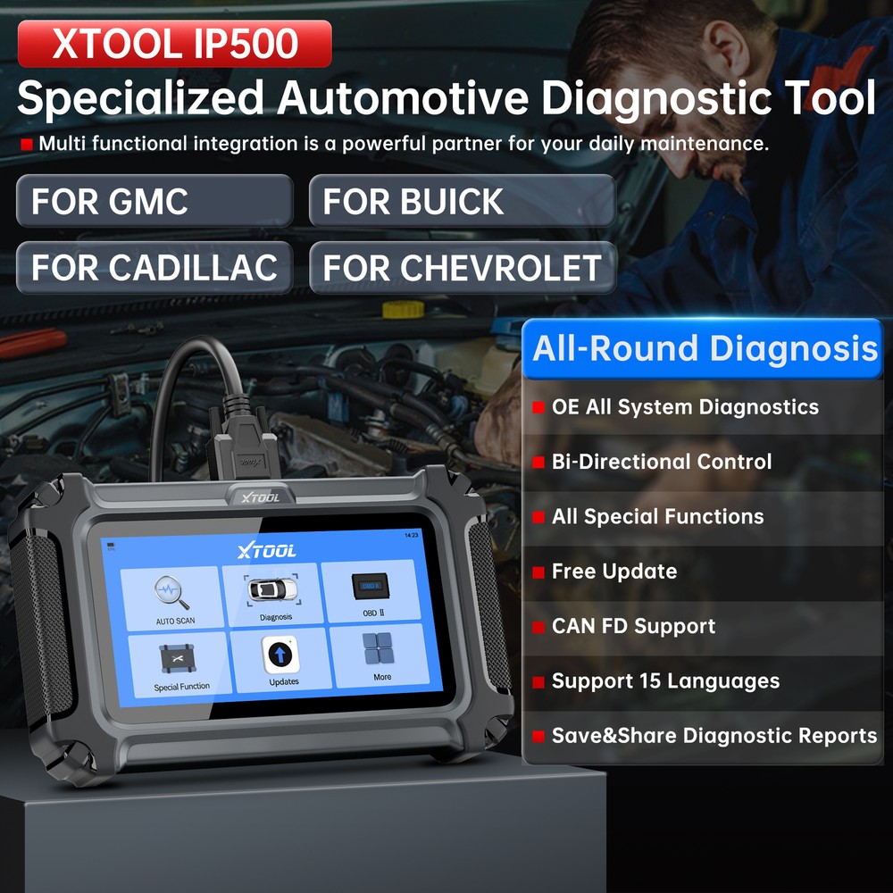 XTOOL IP500 For GM OBD2 Scanner All Systems Bidirectional Diagnostic Tool CAN FD
