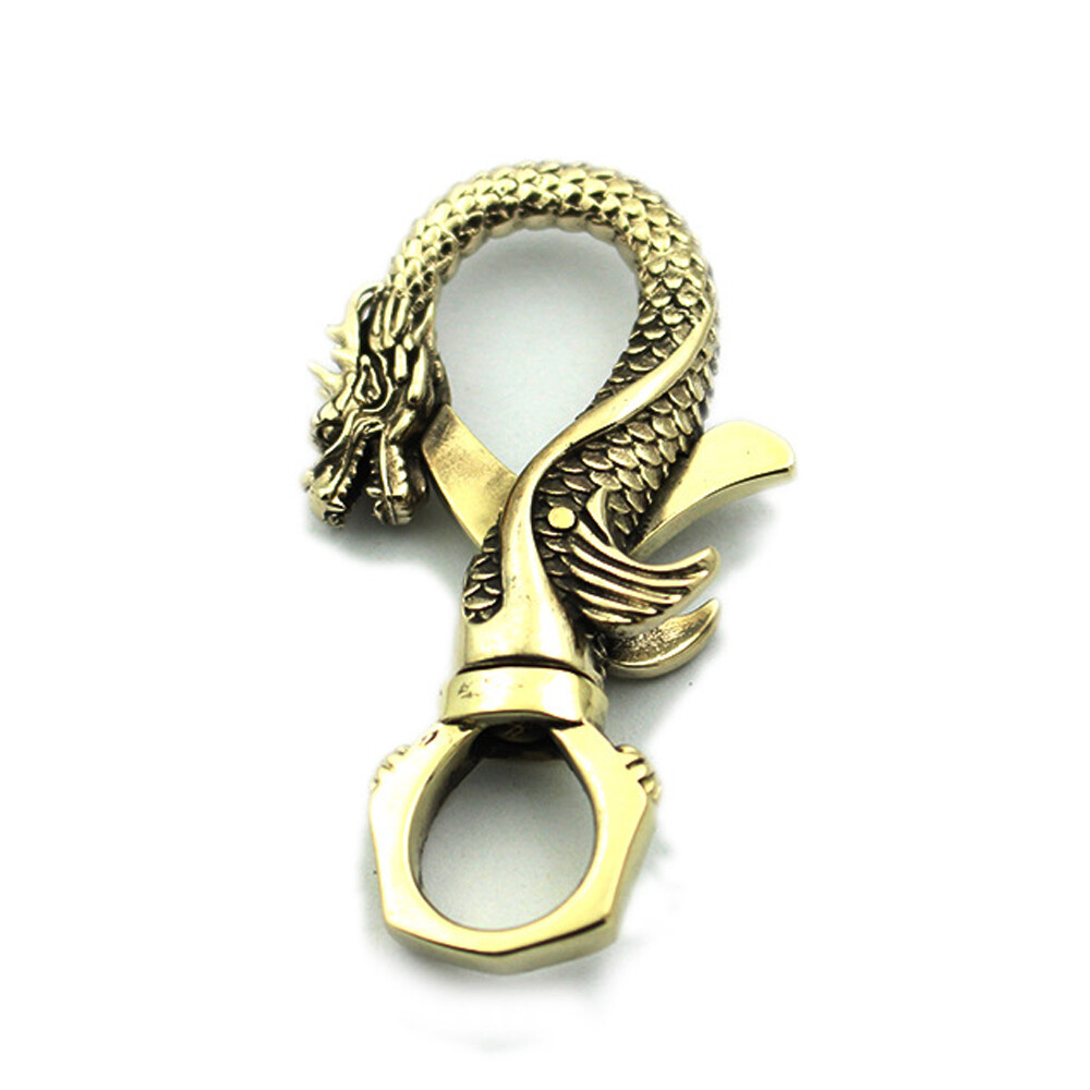 1pcs Brass Dragon/Phoenix Buckle Ring Rotating Wallet Hook Keychain Chain Opener