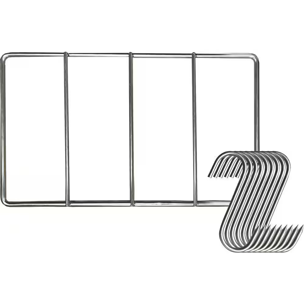 Small 16 In. X 16 In. Biltong Rack and Hook Bundle with 30 Steel Butcher Hooks