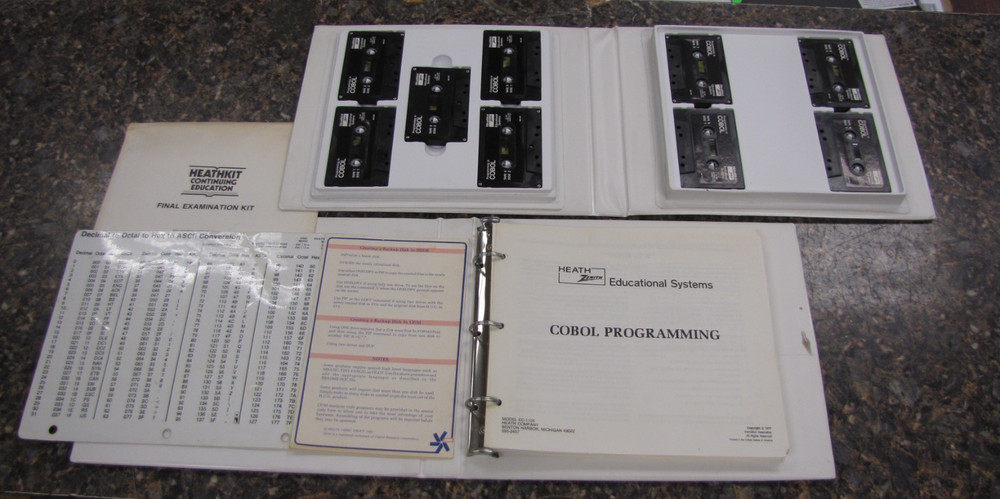 HEATHKIT 1977 Continuing Education for COBOL PROGRAMMING Kit w/ 9 Tapes & Test