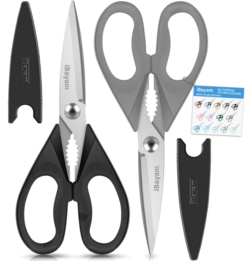 All Purpose Kitchen Scissors, Kitchen Shears with Protective Sheath Durable S...