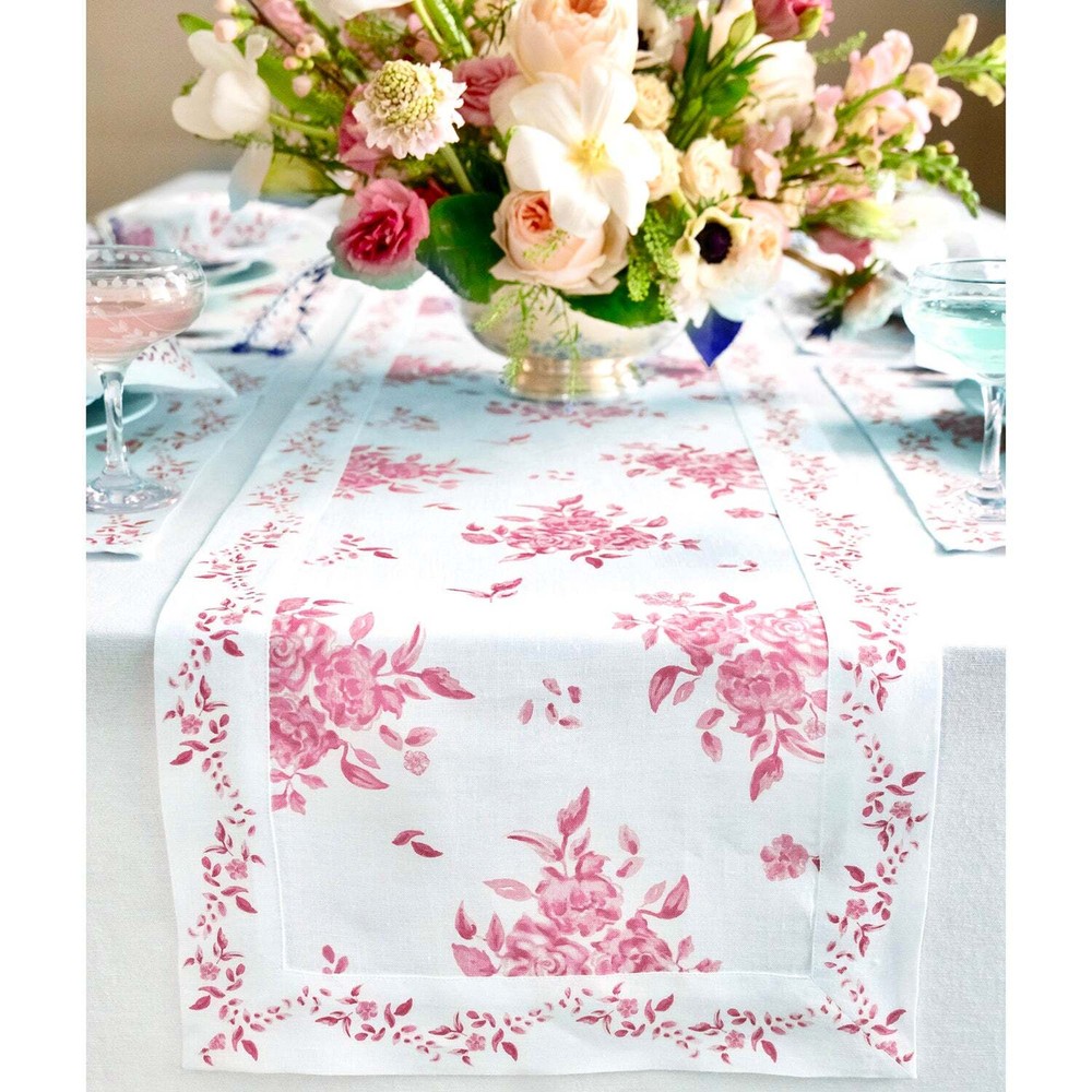 Linen Table Runner for Spring and Winter, Dining Kitchen, Jolie Fleur