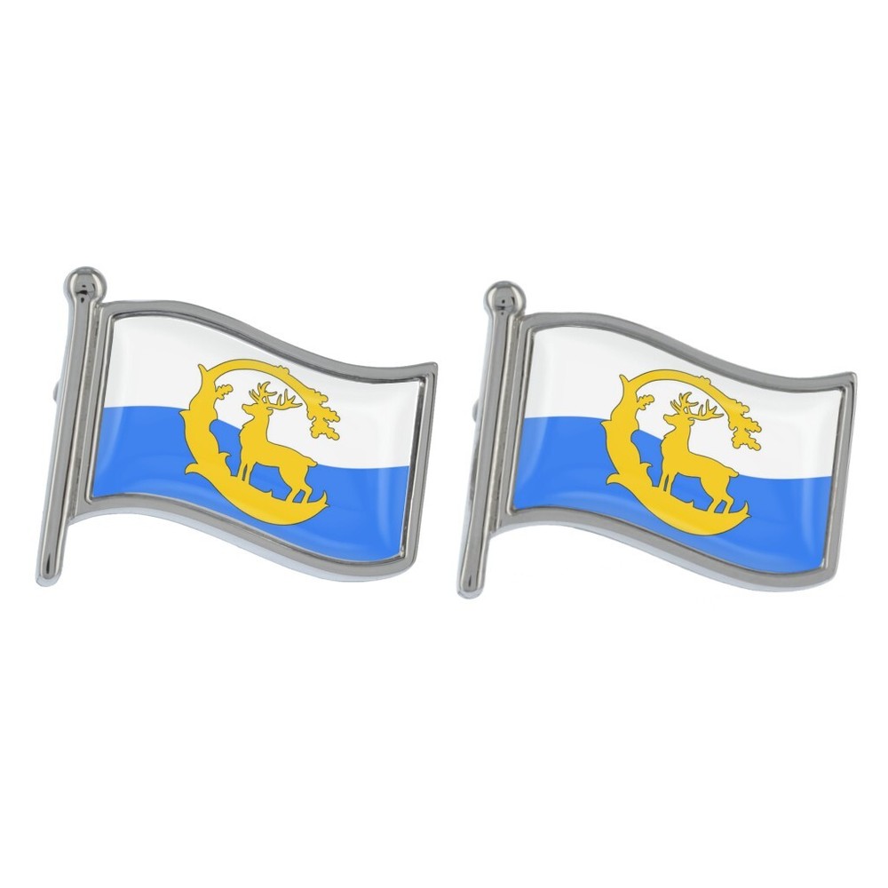 Berkshire Wave Flag Silver Cufflinks in Gift Box