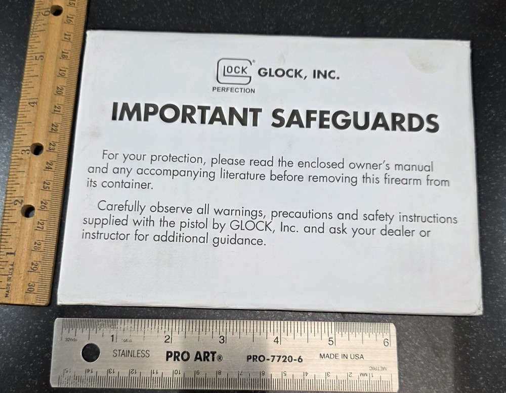 Glock Important Safeguards Packet - New Sealed