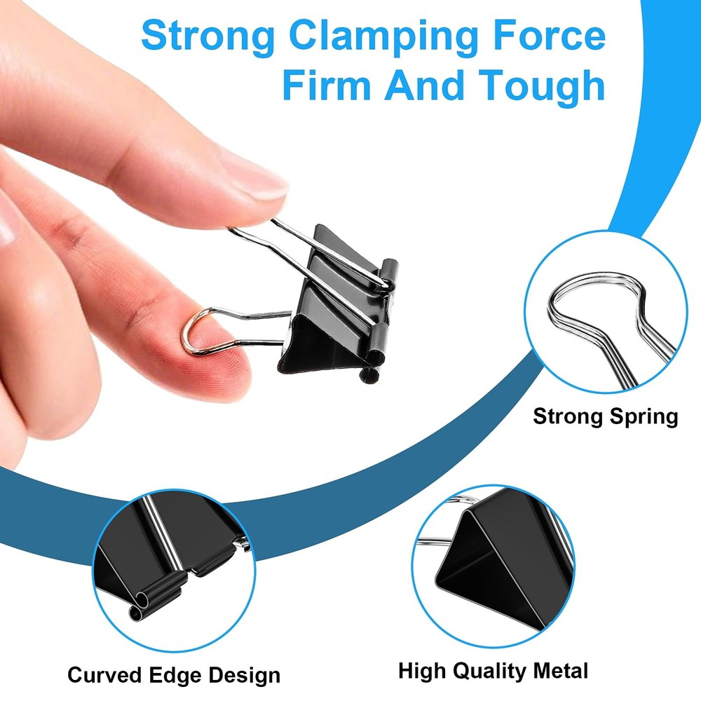 Binder Clips Assorted Sizes Large Medium Small Mini 200 Pcs