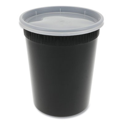 Pactive YSD2532B Microwavable Container 32 Oz Black/Clear