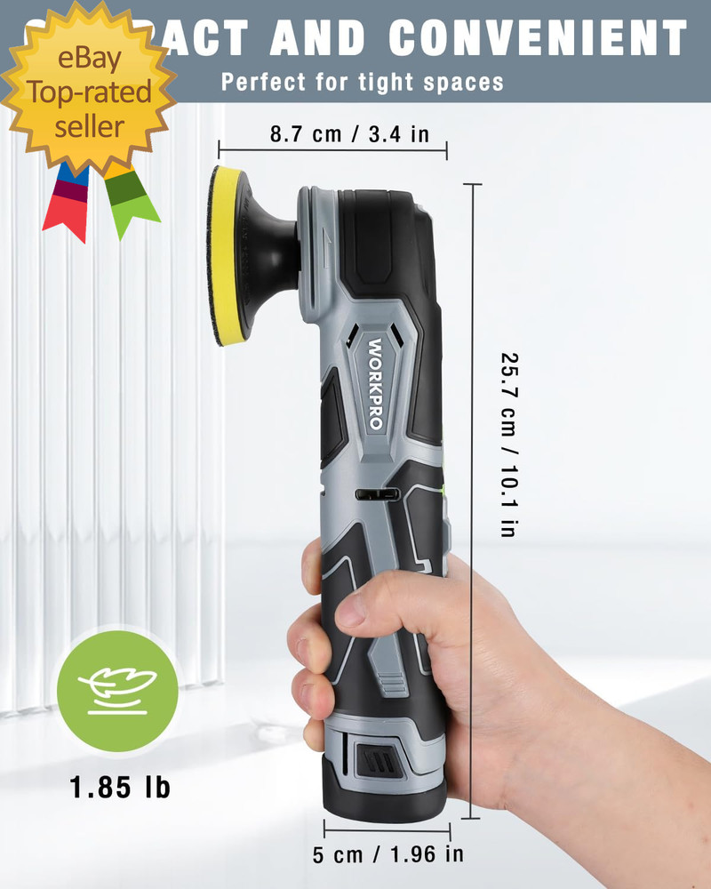 Cordless Mini Buffer Polisher 12V Buffer Polisher for Car Detailing 5 Variabl