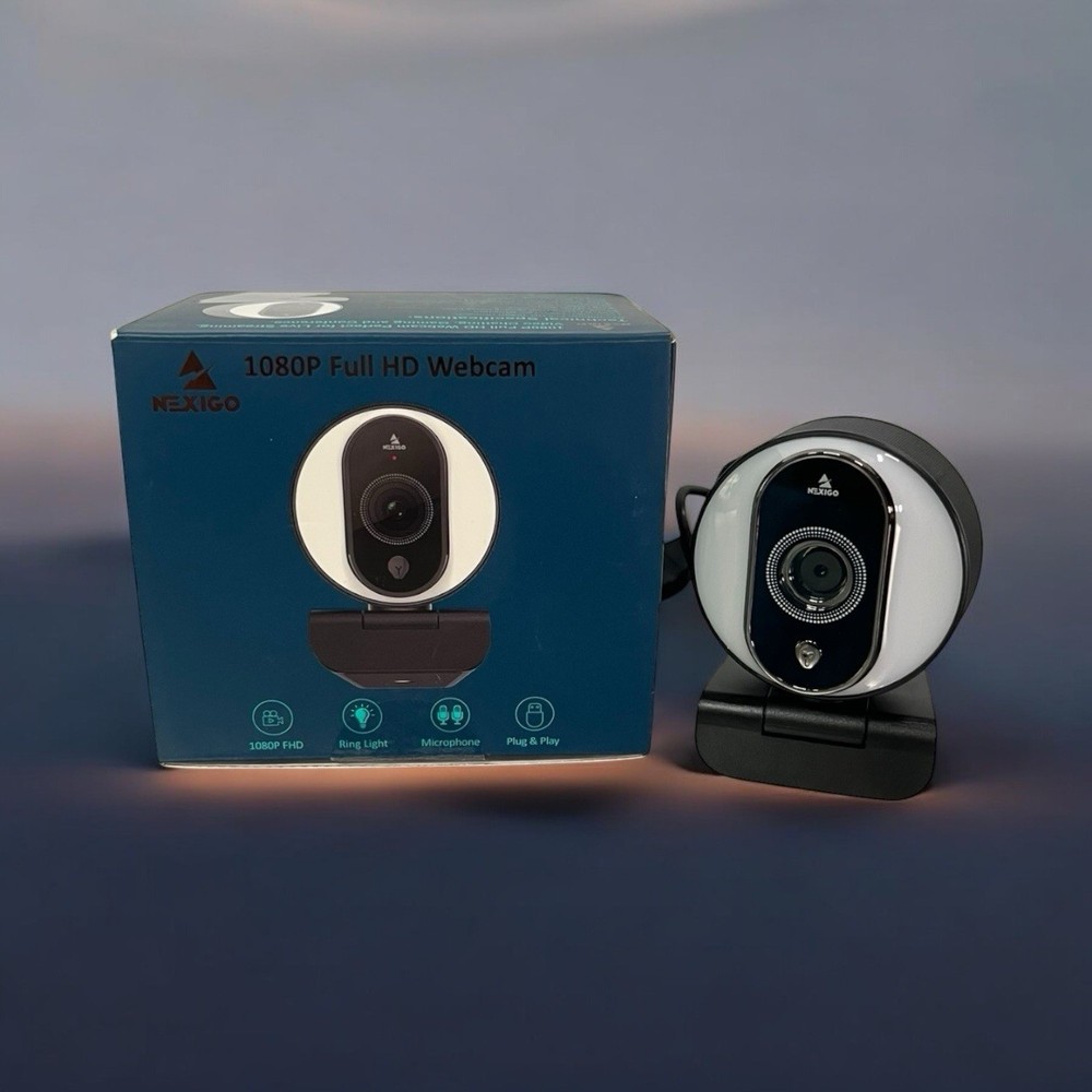 NexiGo N680E 1080P Webcam with Ring Light