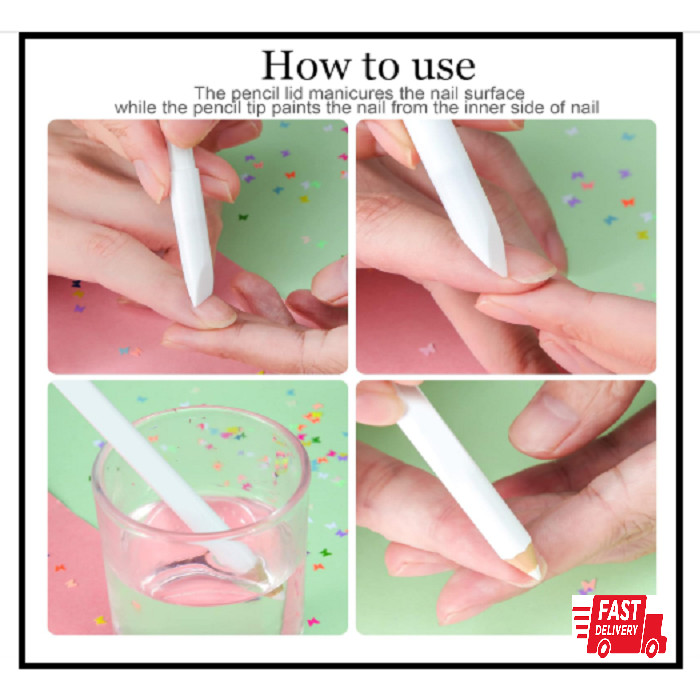 2 Pieces White Nail Pencil Nail Whitener Nail Whitening Pencil Under Nail French