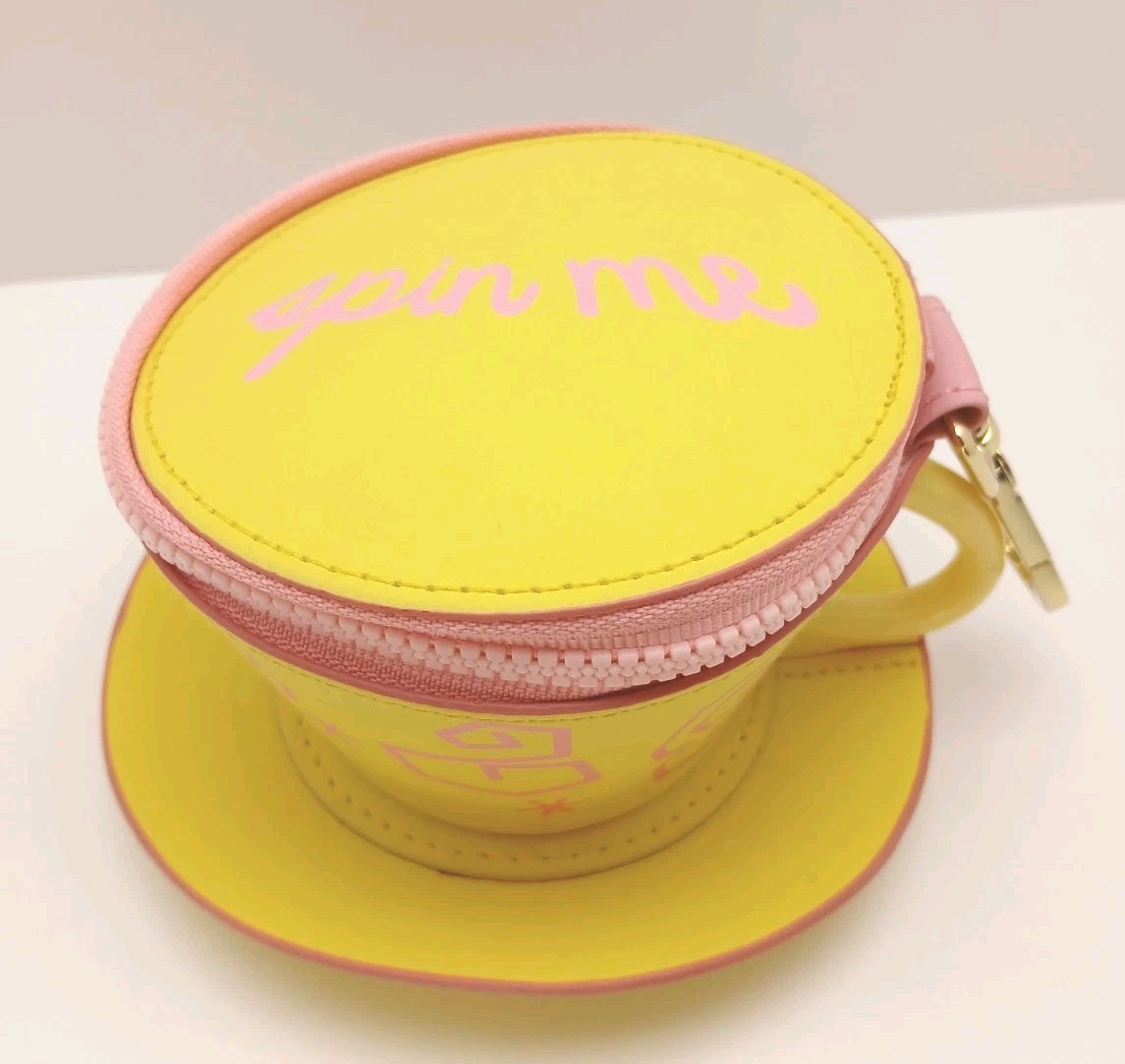 Disney Parks Alice in Wonderland Mad Tea Party Teacup Zip Coin Purse Bag Charm