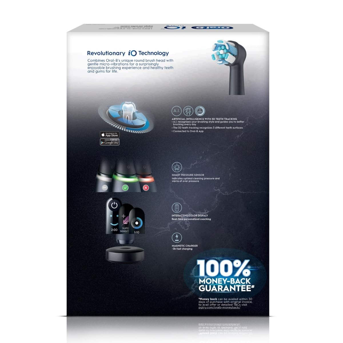 Oral-B iO9 Ultimate Electric Toothbrush, 7 Smart Modes, Pressure Sensor, Black