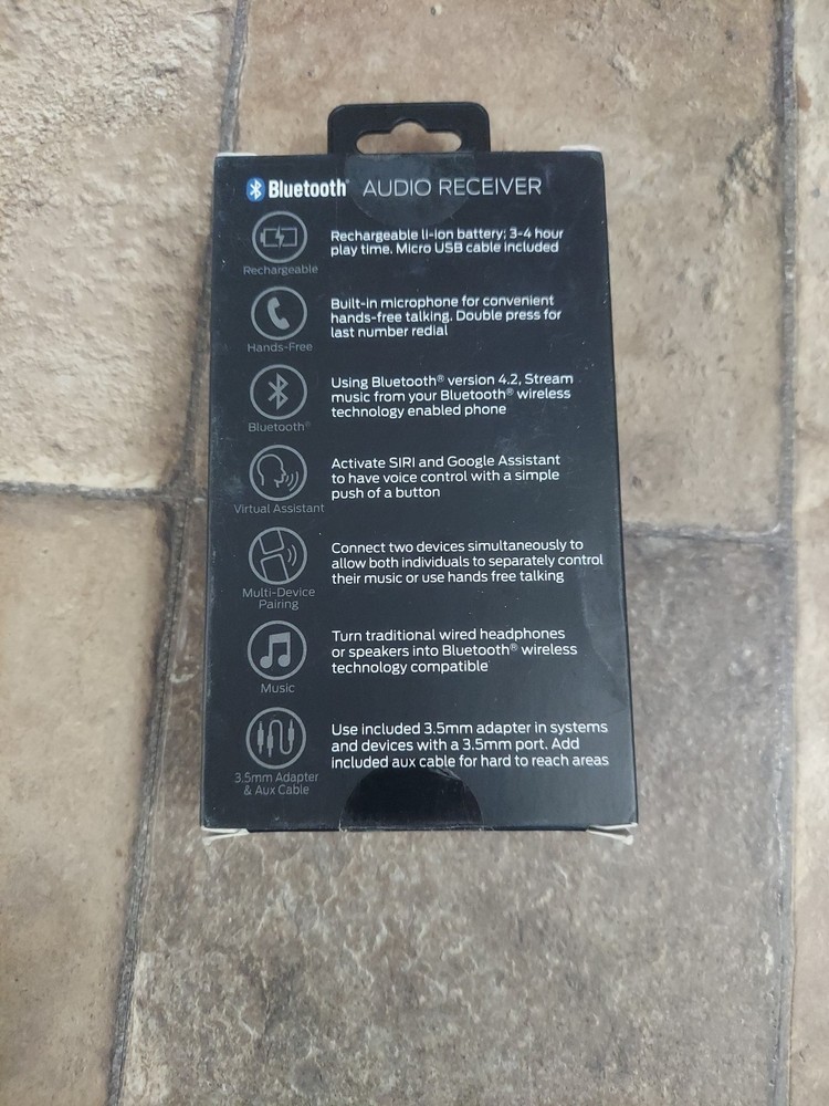 Monster Bluetooth 3.5mm AUX Audio Receiver Adapter with Voice Assistant Support