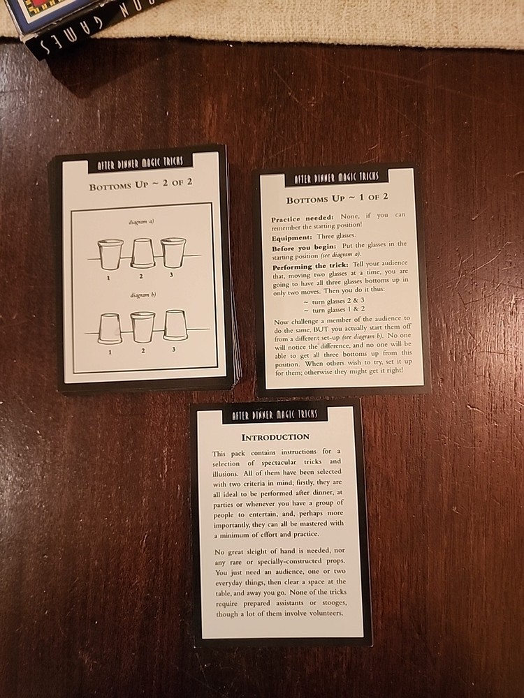Magic Tricks Card Set After Dinner Magic Compendium 16 tricks