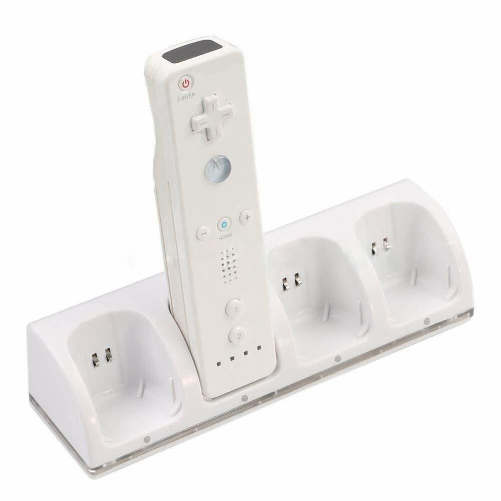4× Rechargeable Battery Pack + Charger Dock For Nintendo Wii Remote Controller