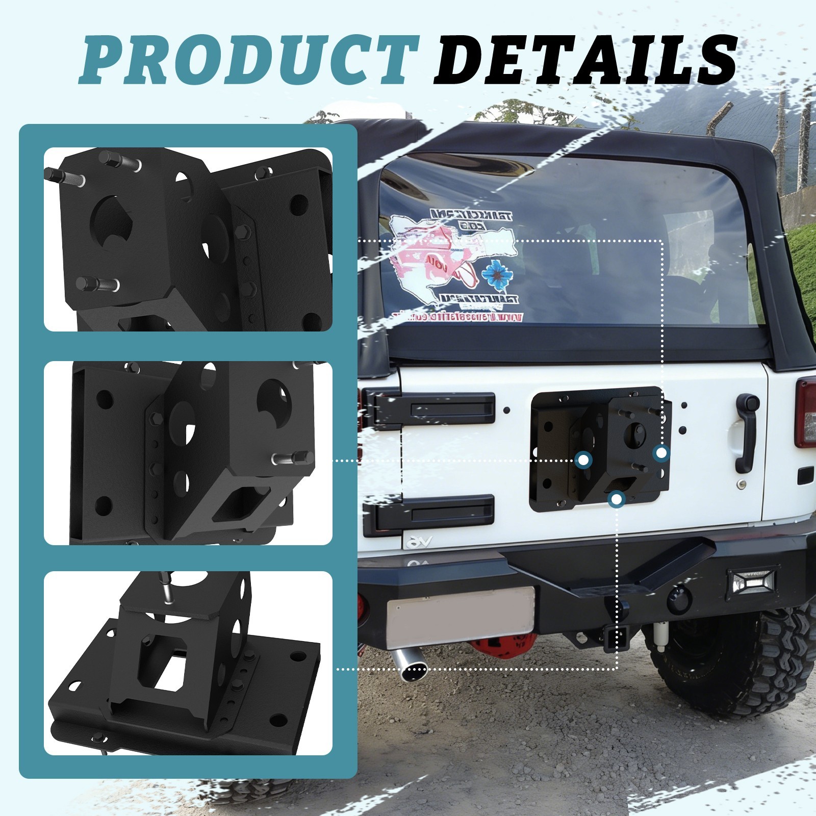 Spare Tire Carrier Tire Rack For Jeep Wrangler JK JKU Unlimited 2007-2018 New