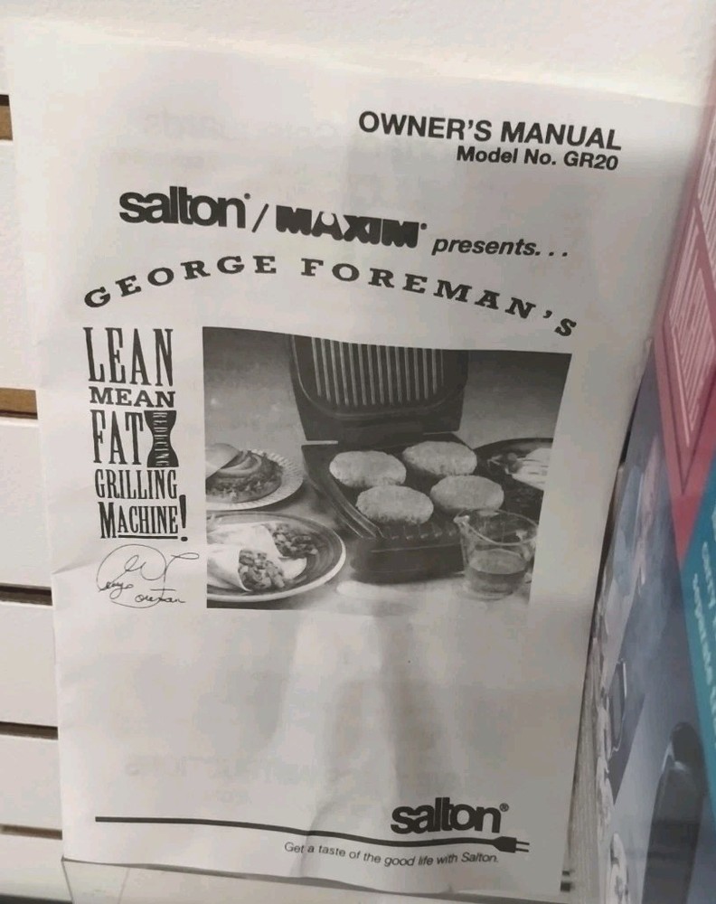 1995 George Foreman Lean Mean Grilling Machine White New