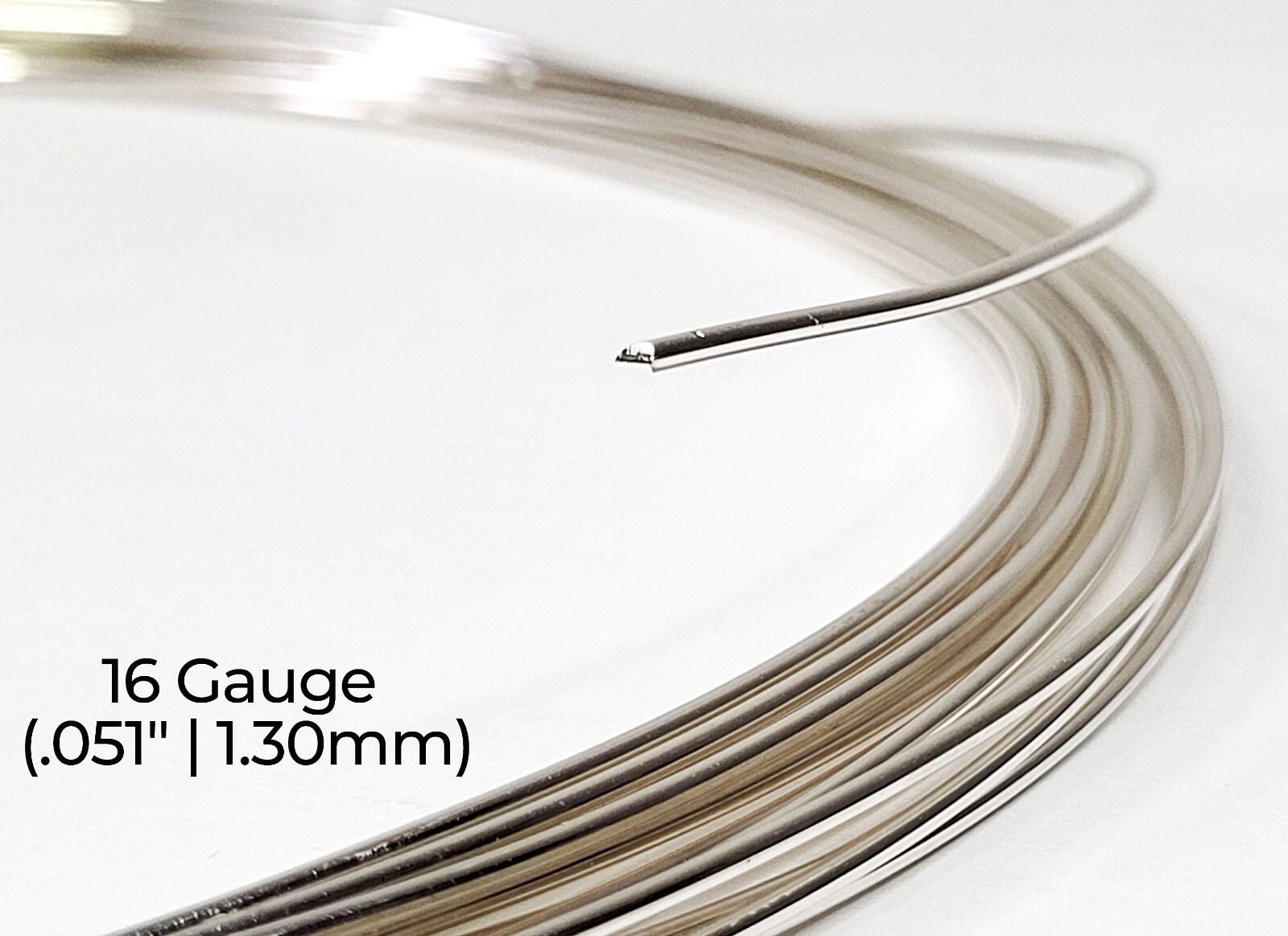 940 Argentium Silver Wire | Round, Half Hard | 12-30 Gauge | 1-10 Ft | USA