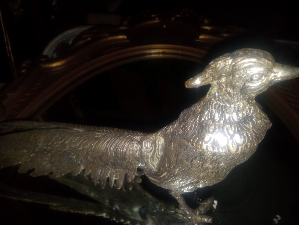 Silver Plated Pheasant Menu Holder Italy