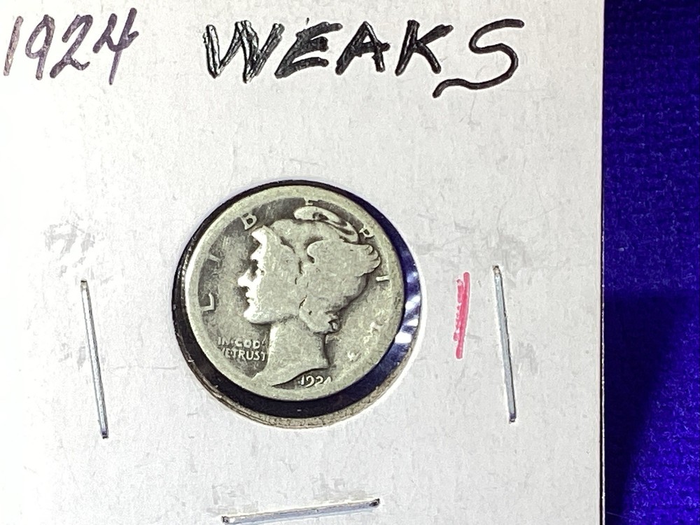 1924 WEAK PARTIAL “ S “ MERCURY DIME 🐒