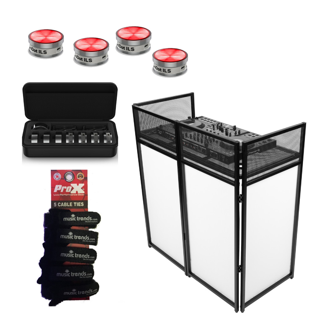 Gator Frameworks Black DJ Facade w/ Blk & Wt Scrims, Bag + CoDot Light Package