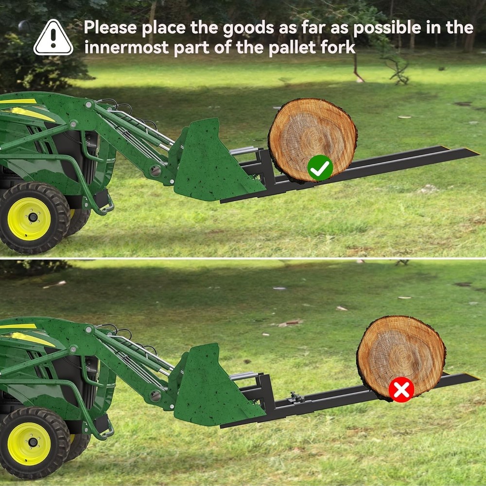 43" Tractor Loader Forks w/ Stabilizer Bar