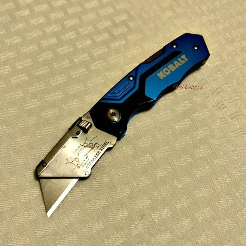 KOBALT Quick Change Folding Lockback Utility Knife - 25 Hook Blades - Box Cutter