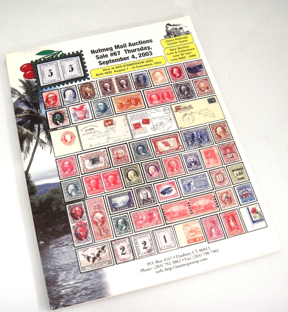 Nutmeg Stamp Auction Catalog 2003 Joyce RR Corner Cards Cut Squares Covers