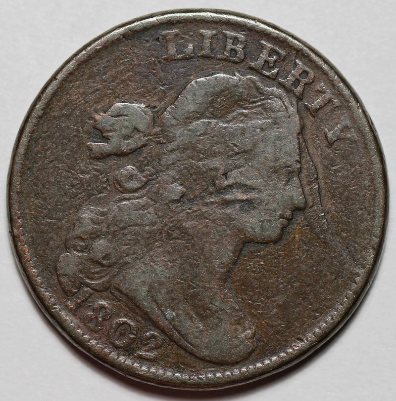 1802 Draped Bust Large Cent - Elephant Trunk - US 1c Copper Coin