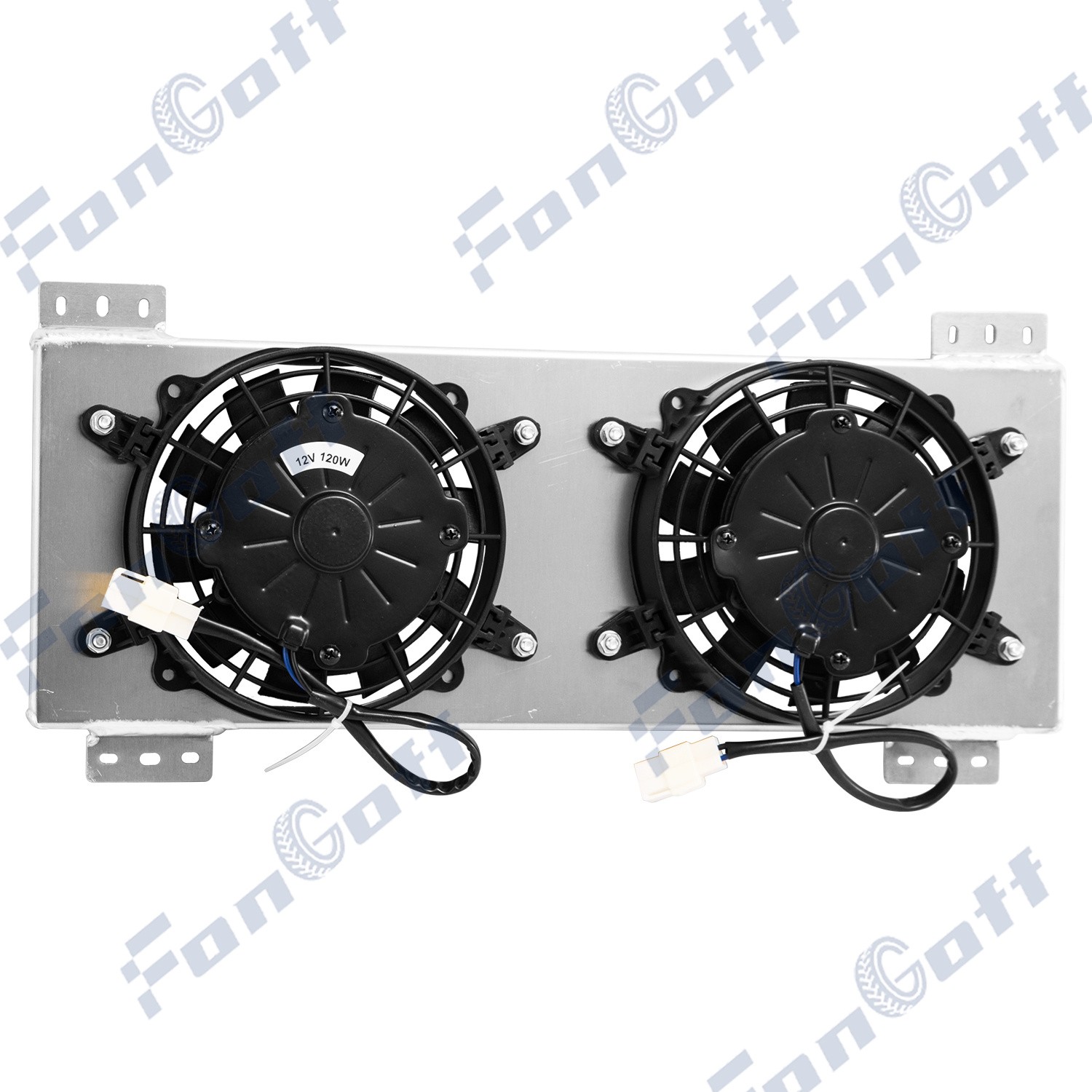 Aluminum Transmission Oil Cooler Shroud+2x 6'' 120W Fan For Tru-Cool 40000 GVW