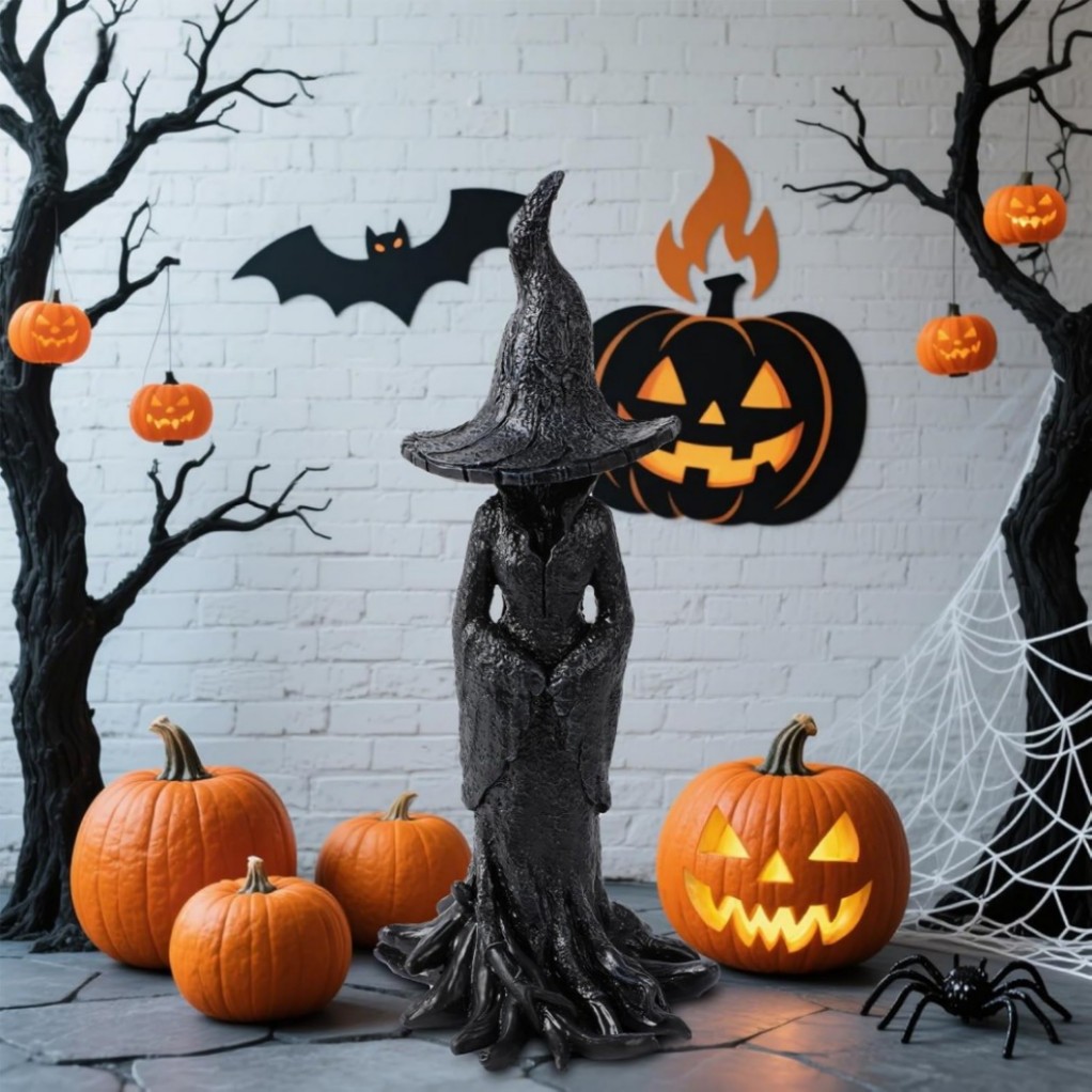 1 Pack Cracker Barrel Tree Witch Statue 2025 30 cm Halloween Decor - New in Box