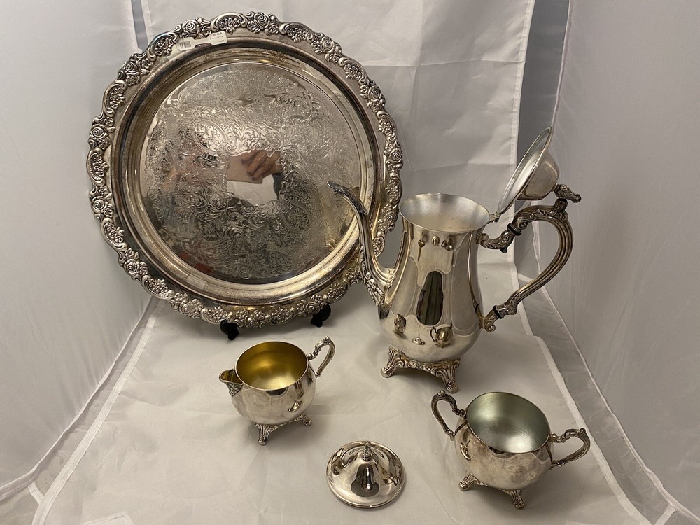 Vintage Oneida Silver Plated Du Maurier 4 Piece Coffee Set