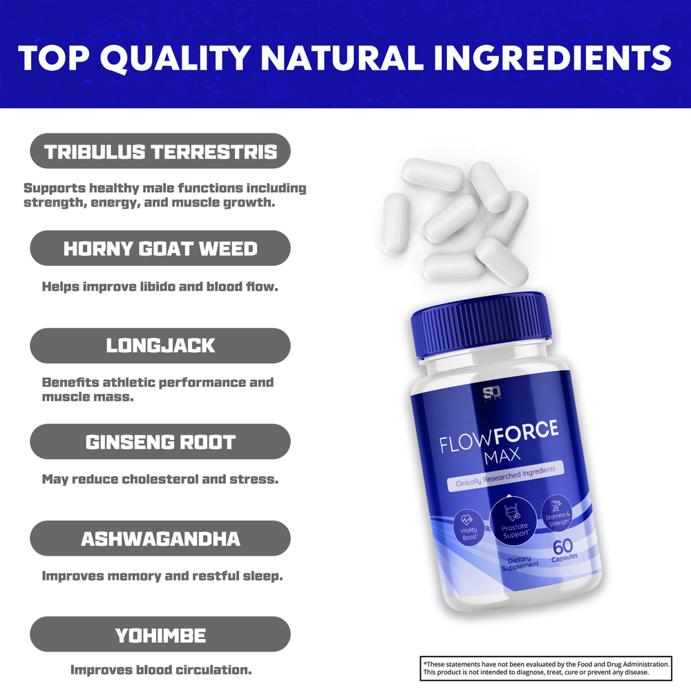 (3 Pack) FlowForce Max, Flow Force Max Male Vitality Supplement (180 Capsules)