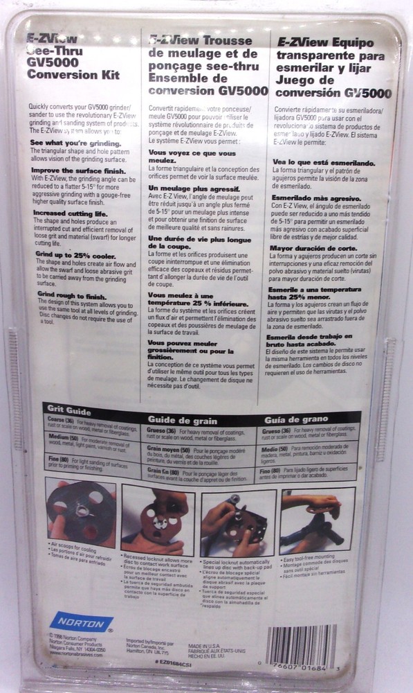 NORTON E-ZView See Thru Grinding and Sanding GV5000 Conversion Kit