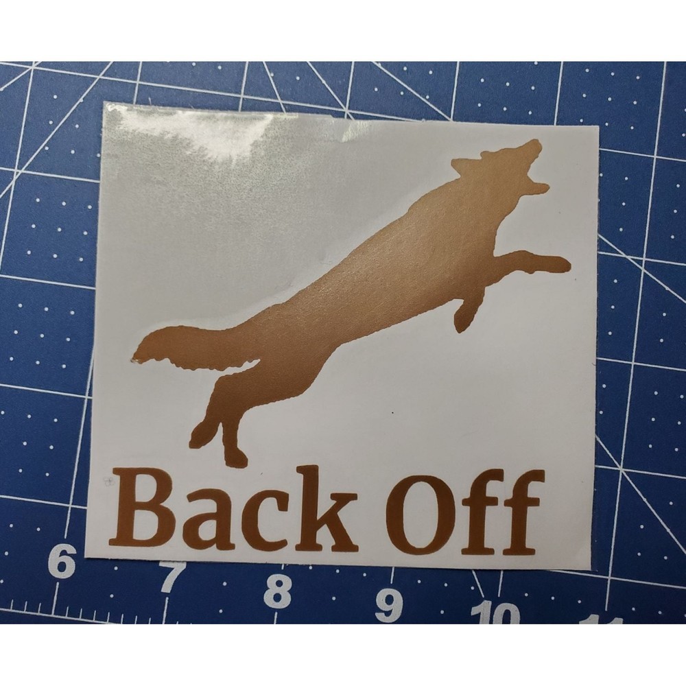Decal "Back off" German shepard vinyl