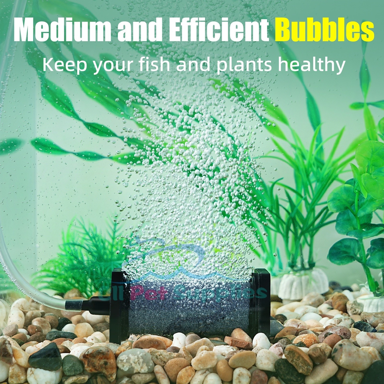 Aquarium 3/5 inch Air Stone 2 Pcs, Large Airstone for Aquariums Hydroponic Ponds