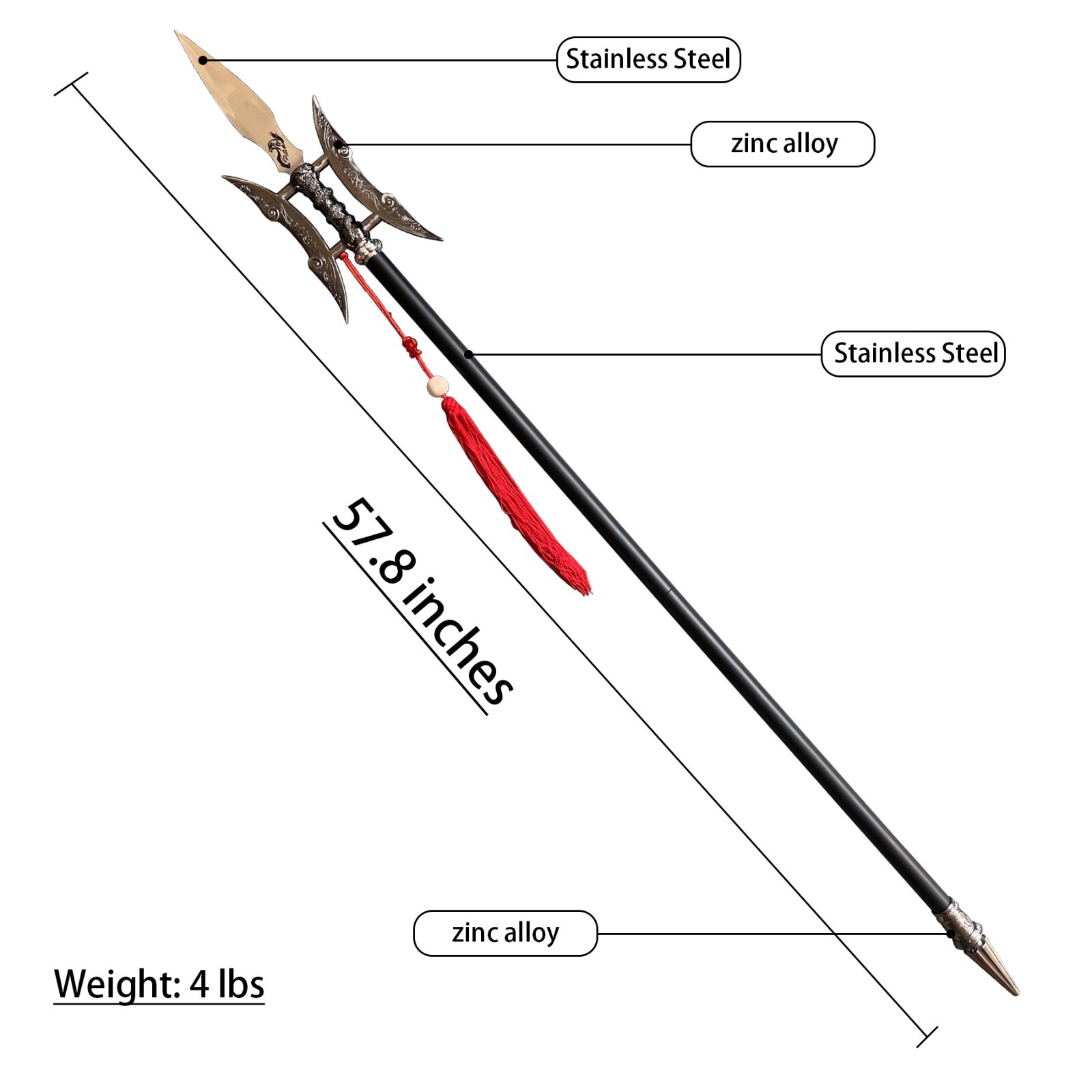 The metal spear comes from ancient China. The day the picture Halberd double