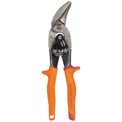 Klein Tools 2400L Left-Cutting Offset Snips Aviation Tin Snips Forged Blade