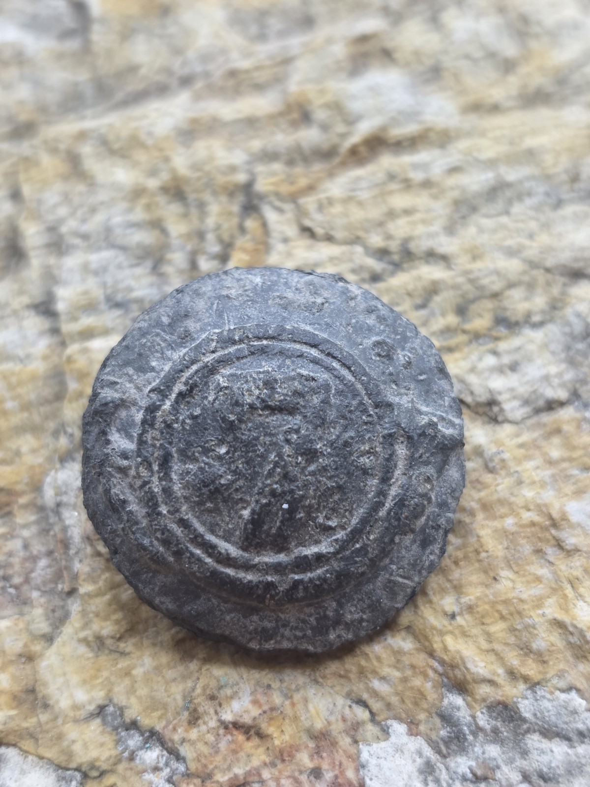 Mexico Spanish Colonial Military Pewter Button 1810s #7 Infantry Battalion