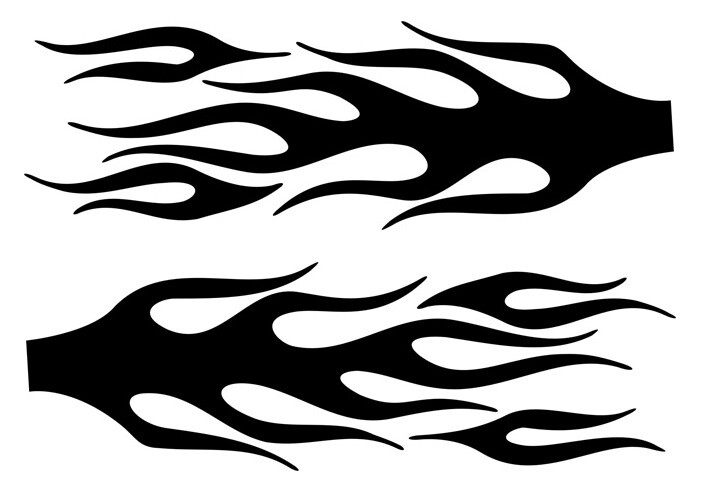 Double Flame Stencil Large Template Airbrush Paint #126