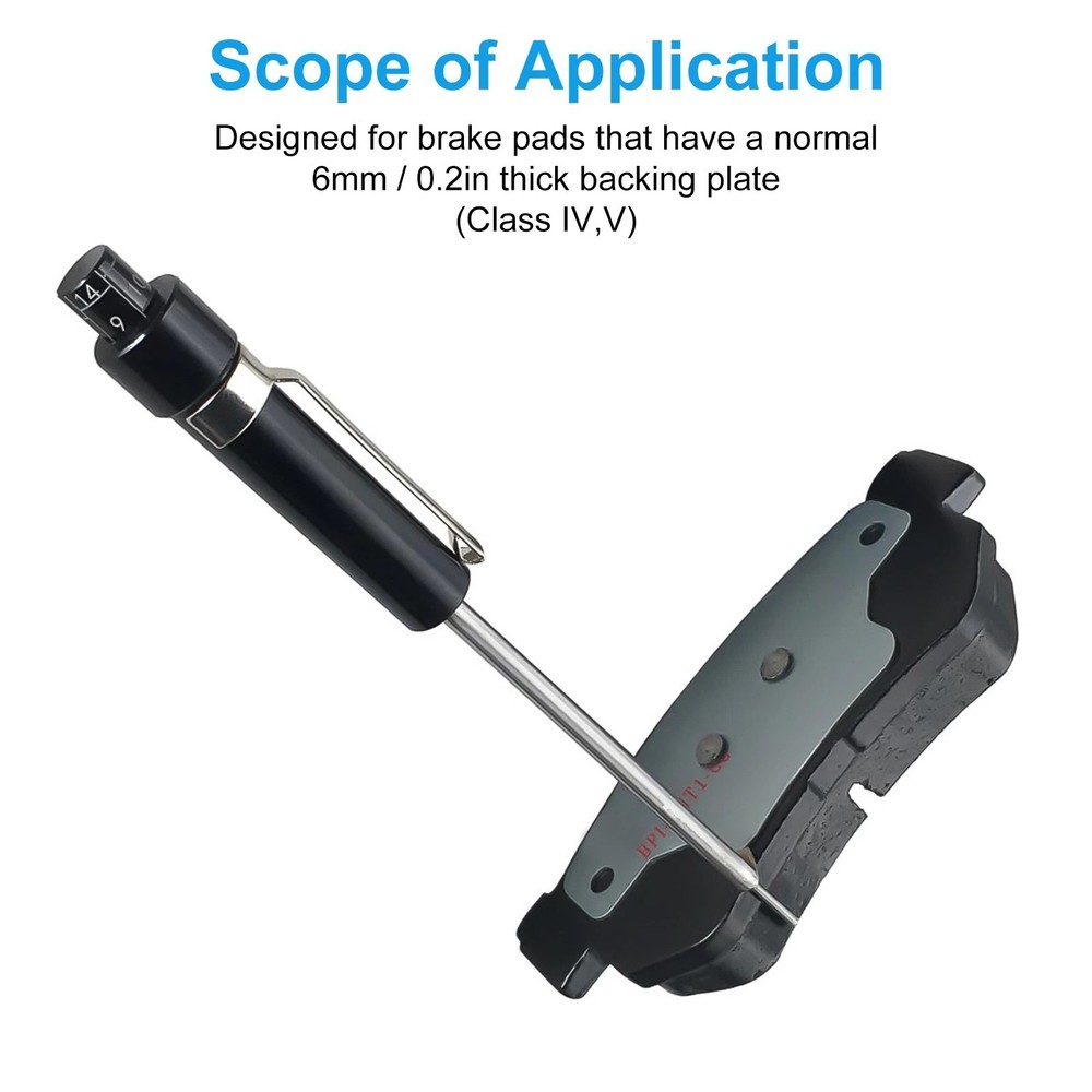 Brake Pad Thickness Gauge with Visual Scale Tool for Vehicle Brake Maintenance