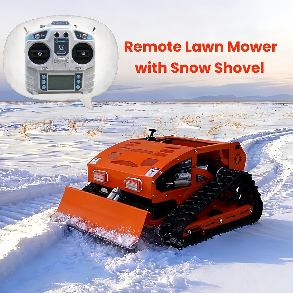 9HP Remote Lawn Mower with Snow Shovel Control Lawn Mower Electric Start EPA USA