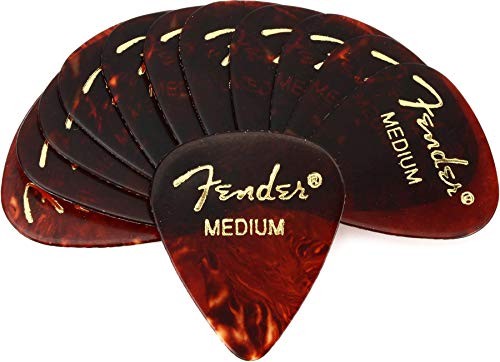 Fender Pick Tortoise Shell 351 Shape Medium 12 From Japan