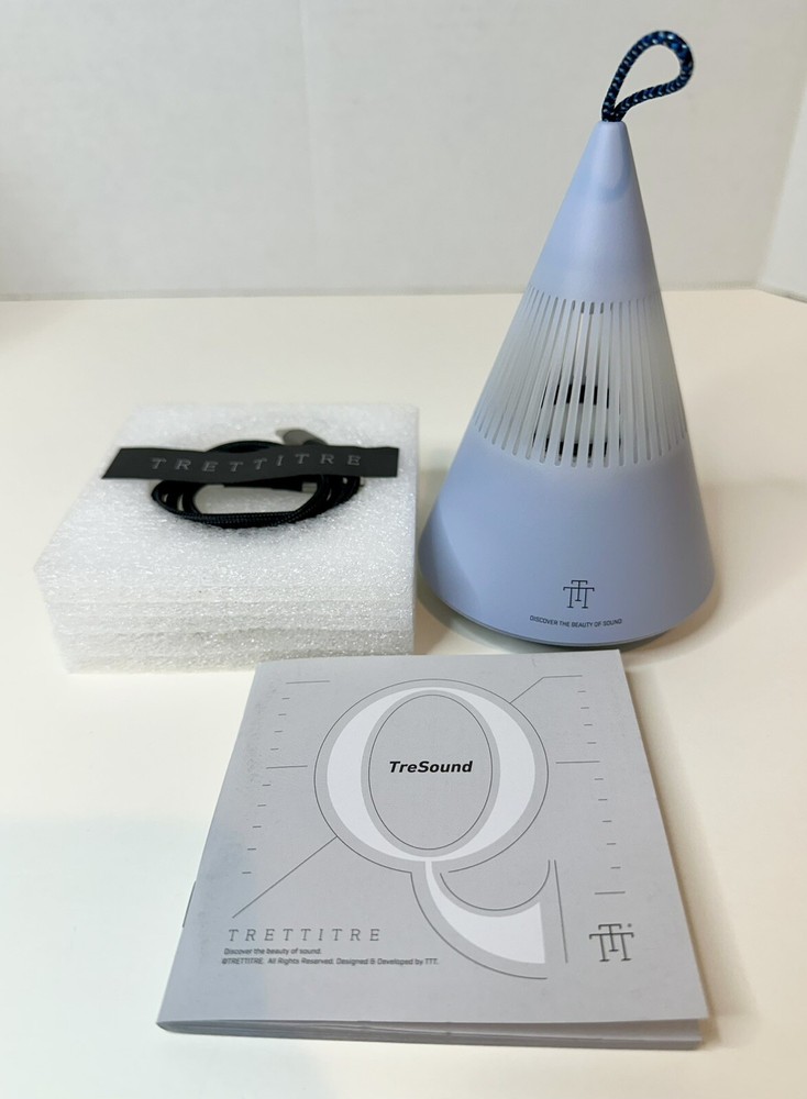 Trettitre TreSound Q Mini Bluetooth Speaker Mist Blue w/ Camping Light