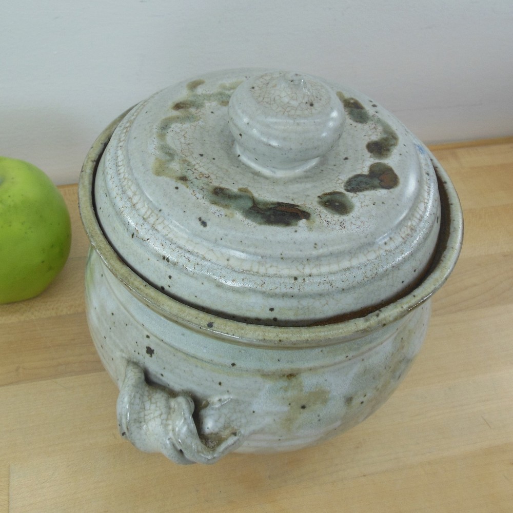 Fritz Signed Stoneware Pottery Lidded Jar Pot