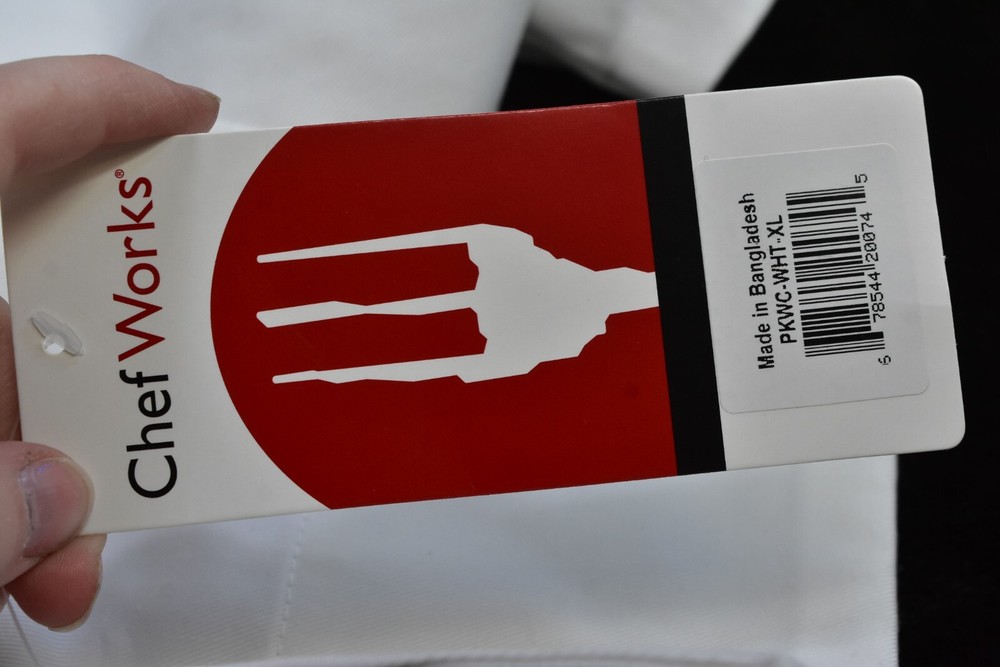 Chef Works Bordeaux Basic Chef Coat Jacket Button Down White Unisex XL